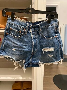 Distressed Blue Denim Women’s Shorts